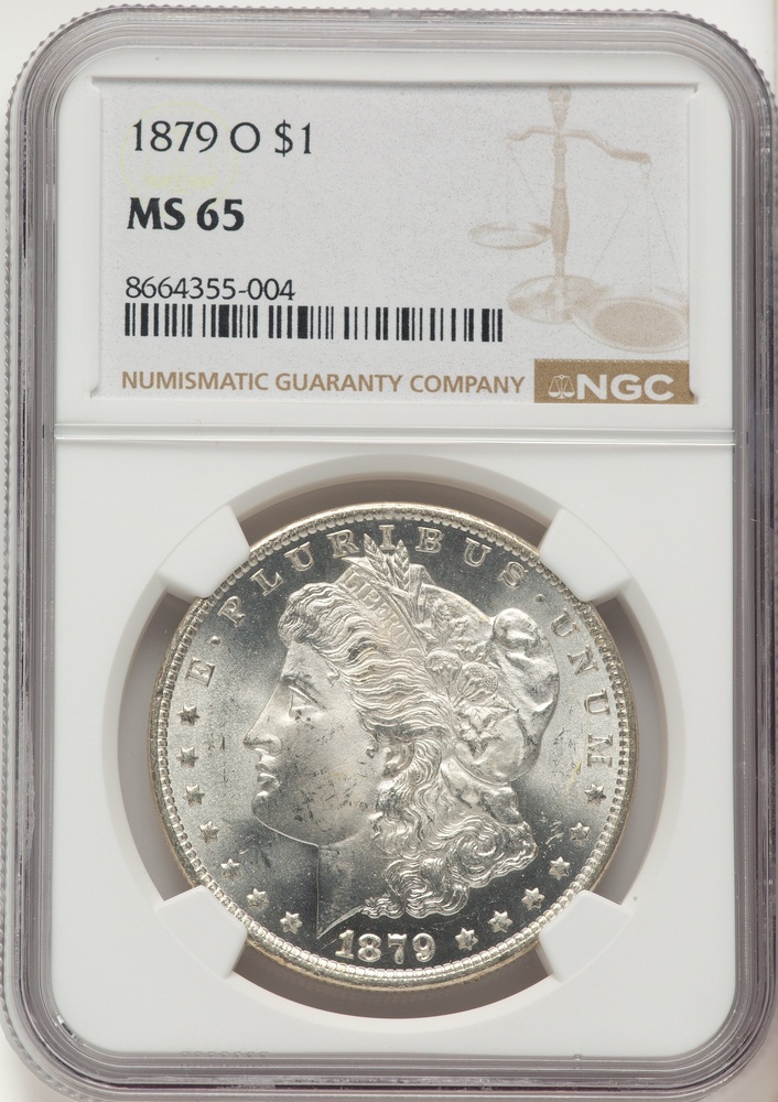 1879-O Morgan Silver Dollar NGC MS-65 Obverse in Holder 1879-O Morgan Silver Dollar NGC MS-65 Obverse in Holder