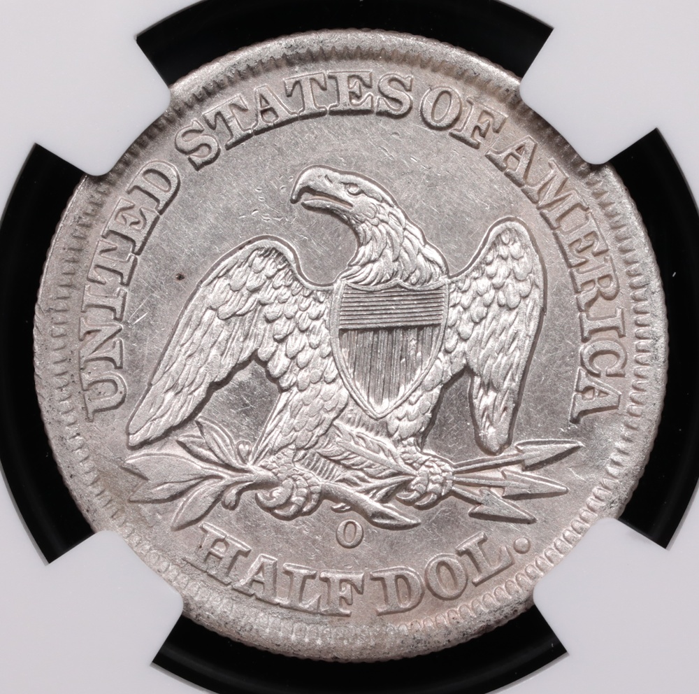 1855-O Arrows Seated Liberty Half Dollar SS Republic Shipwreck Effect NGC Reverse 1855-O Arrows Seated Liberty Half Dollar SS Republic Shipwreck Effect NGC Reverse