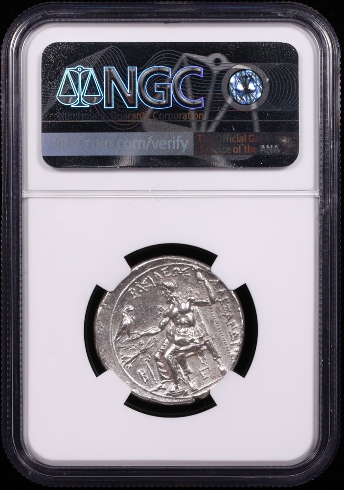 336-323 BC Alexander the Great Silver Tetradrachm NGC Choice About Uncirculated 5x3 Reverse in Holder 336-323 BC Alexander the Great Silver Tetradrachm NGC Choice About Uncirculated 5x3 Reverse in Holder