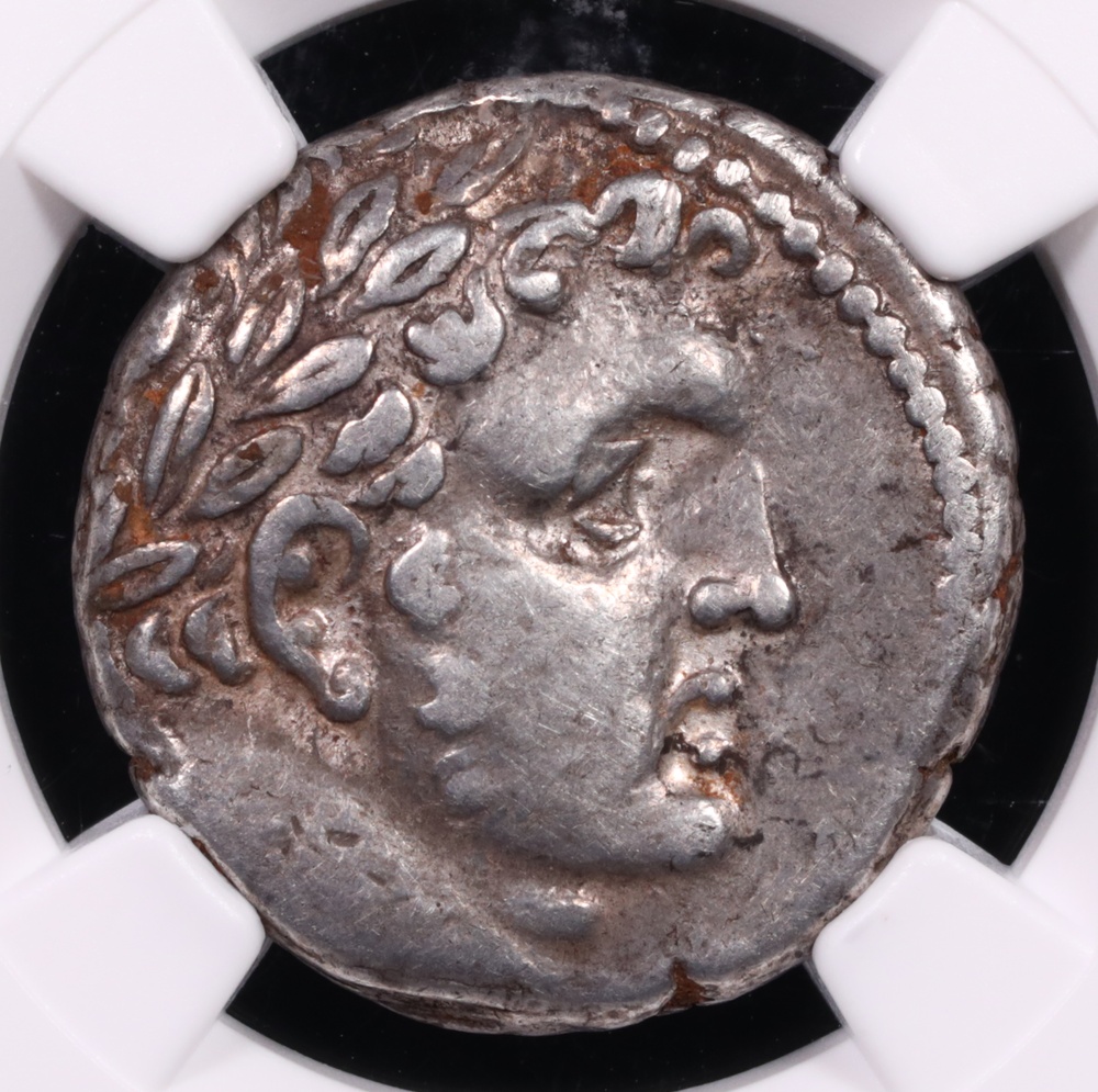 126-65 BC Phoenicia, Tyre Silver Shekel NGC Extremely Fine 4x4 Obverse 126-65 BC Phoenicia, Tyre Silver Shekel NGC Extremely Fine 4x4 Obverse