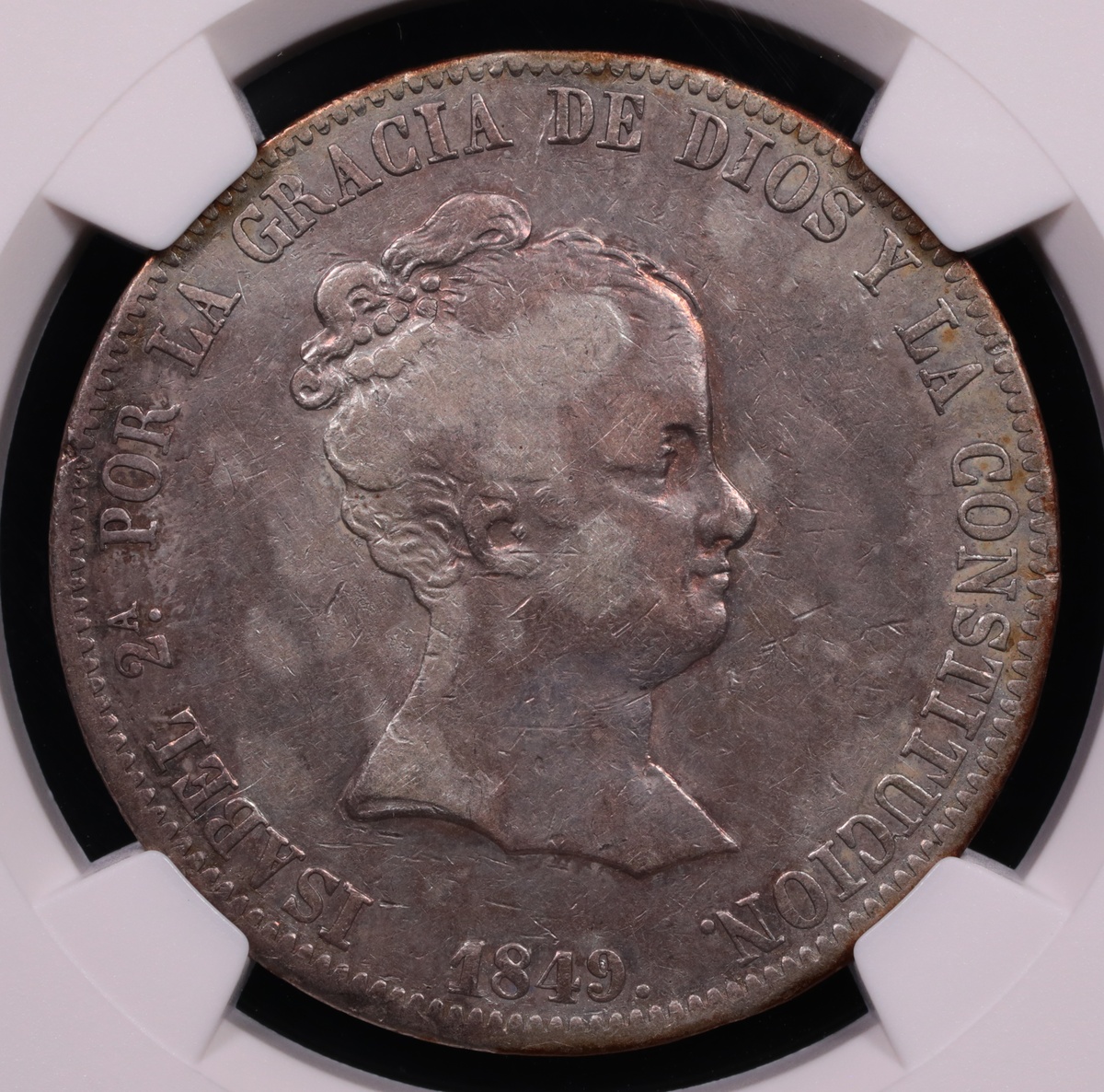1849 Madrid, Spain 20 Reale de Vellon NGC XF-40 Obverse 1849 Madrid, Spain 20 Reale de Vellon NGC XF-40 Obverse