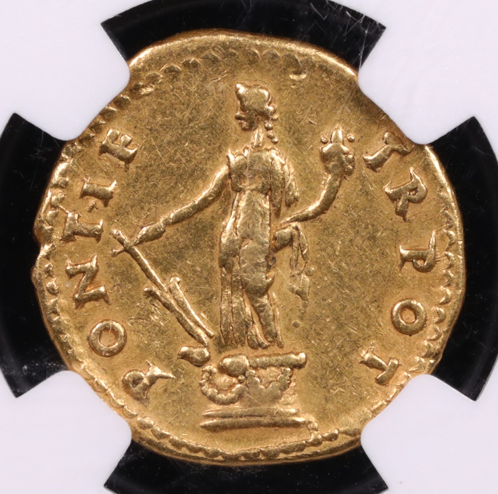 79-81 AD Roman Empire Titus Gold Aureus NGC Choice Very Fine 5x2 Reverse 79-81 AD Roman Empire Titus Gold Aureus NGC Choice Very Fine 5x2 Reverse