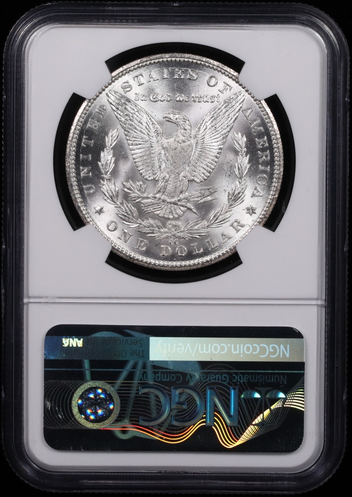 1885-CC Morgan Silver Dollar NGC MS-66+ Reverse in Holder