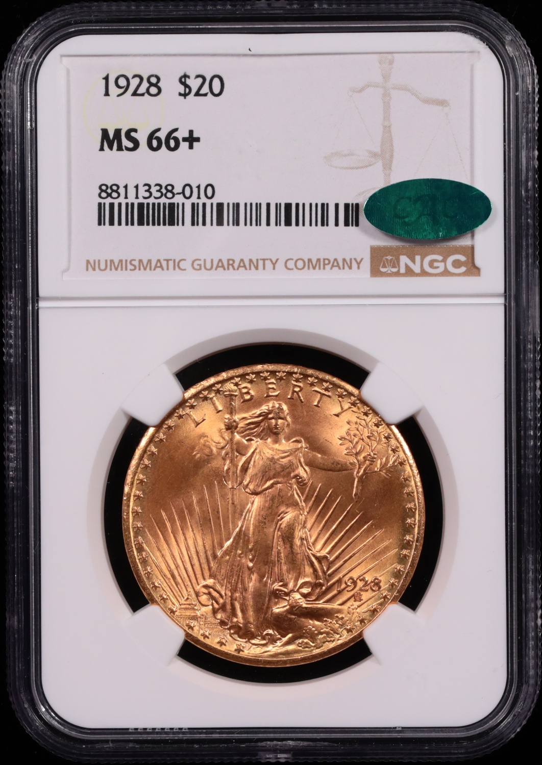 コレクション MILK NGC PCGS 1928 $20 Saint-Gaudens Gold NGC MS-66+ CAC - Gem Gold | Austin