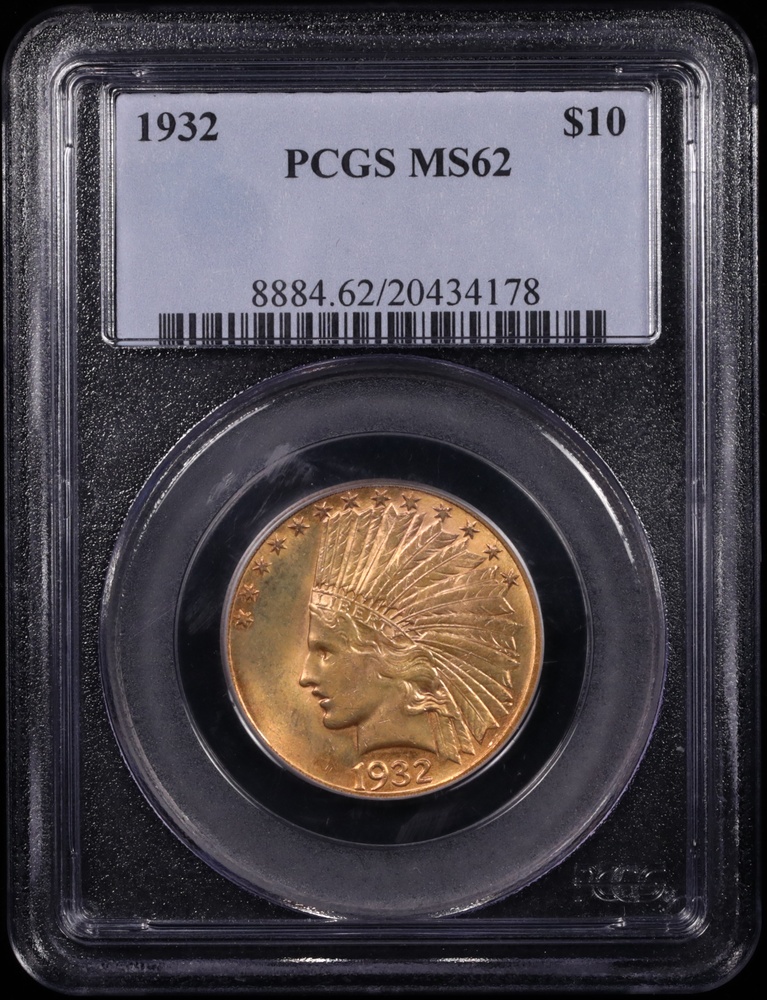 1932 $10 Indian Gold PCGS MS-62 Obverse in Holder