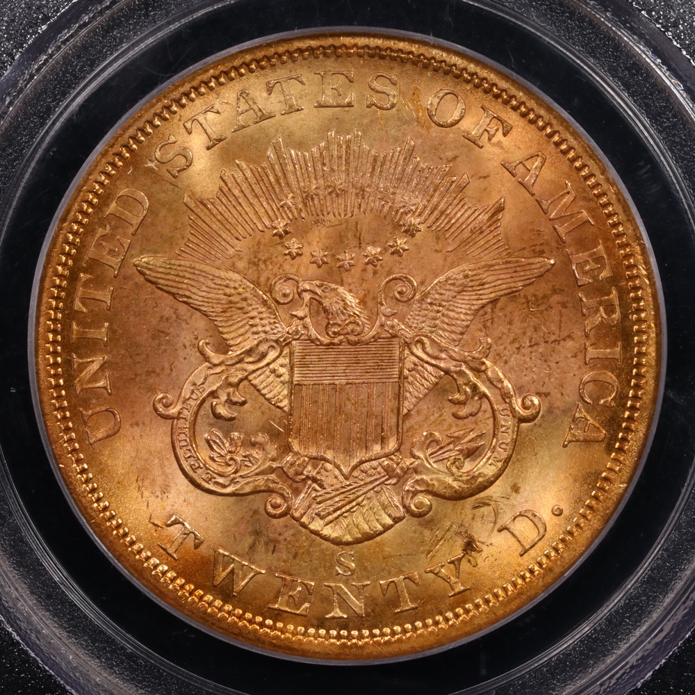 1857-S $20 Liberty Gold SS Central America Shipwreck PCGS MS-64
