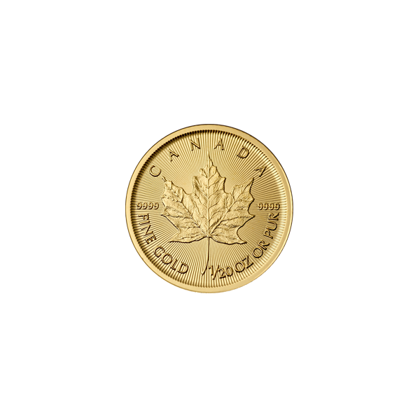 1/20 oz Gold Canadian Maple Leaf Obverse 1/20 oz Gold Canadian Maple Leaf Obverse