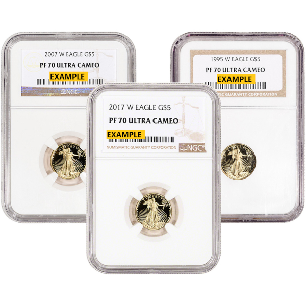 1/10-oz Gold American Eagle NGC PF-70 Ultra Cameo (Random Year) Group 1/10-oz Gold American Eagle NGC PF-70 Ultra Cameo (Random Year) Group