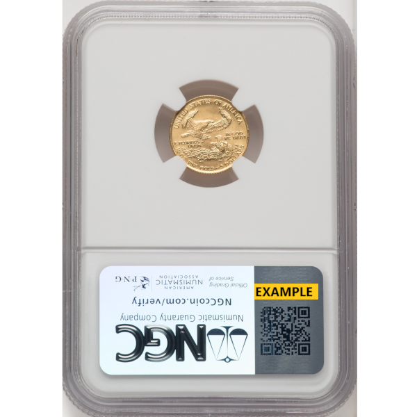 1/10-oz Gold American Eagle NGC MS-70 Reverse in Holder 1/10-oz Gold American Eagle NGC MS-70 Reverse in Holder