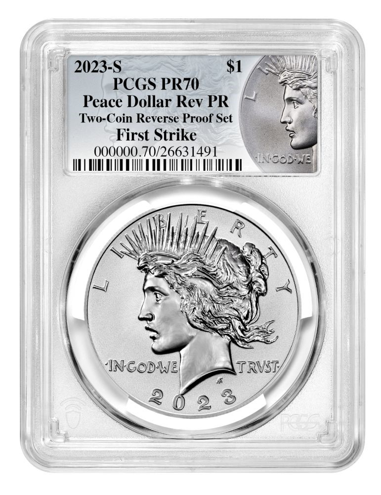 2023-S | Peace Silver Dollar | Reverse Proof-70 | First Strike |Obverse in Holder 2023-S | Peace Silver Dollar | Reverse Proof-70 | First Strike |Obverse in Holder