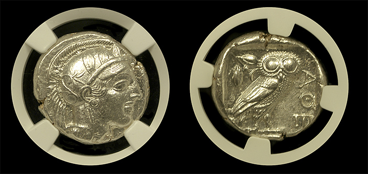 Attica Silver Owl CHAU NGC 5x4 - Both Sides Attica Silver Owl CHAU NGC 5x4 - Both Sides