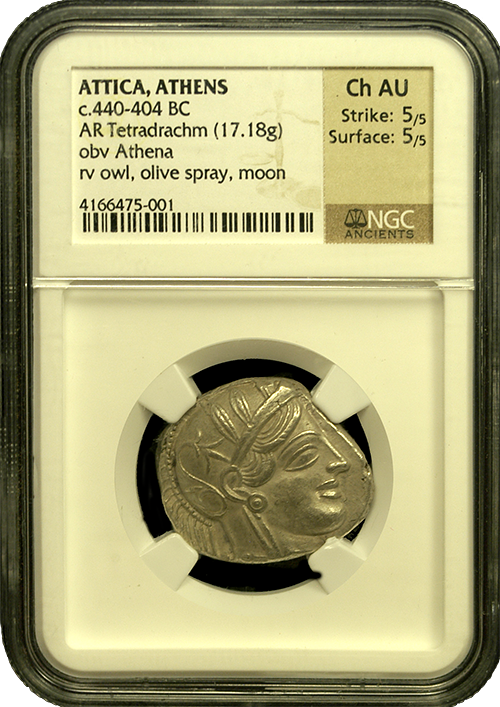 Attica Silver Owl NGC CHAU | In Holder Attica Silver Owl NGC CHAU | In Holder