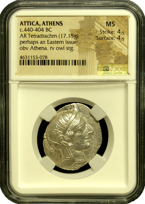 Athens Silver Tetradrachm NGC MS 4X4 Athens Silver Tetradrachm NGC MS 4X4