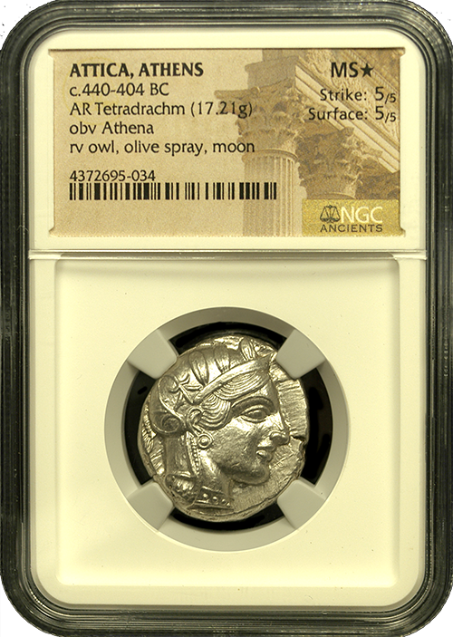 Silver Owl Tetradrachm | Mint State Star | In Holder Silver Owl Tetradrachm | Mint State Star | In Holder