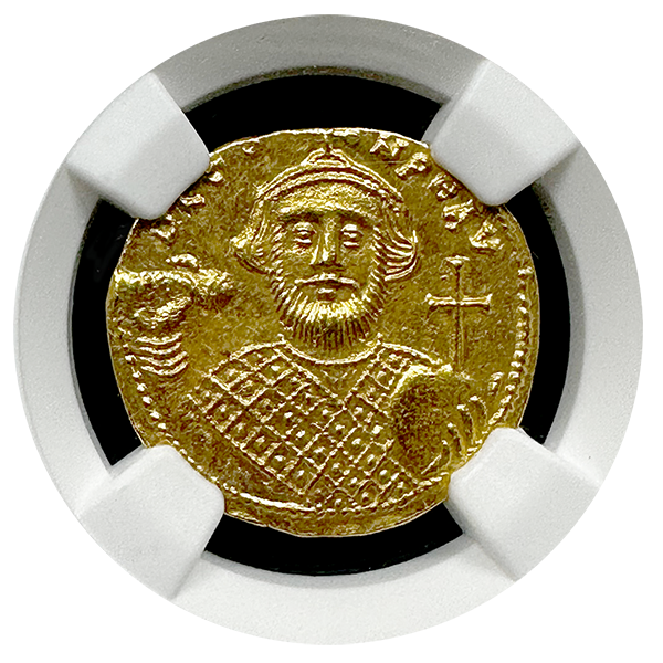 Byzantine | Leontius | Gold Solidus | Choice Mint State 5x4 | Obverse Byzantine | Leontius | Gold Solidus | Choice Mint State 5x4 | Obverse