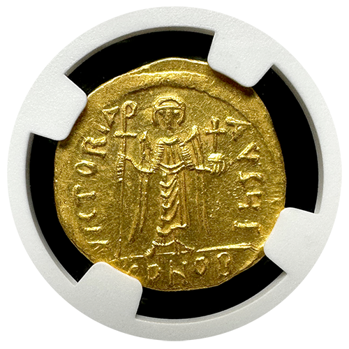 Byzantine Phocas Gold Solidus MS 4x4