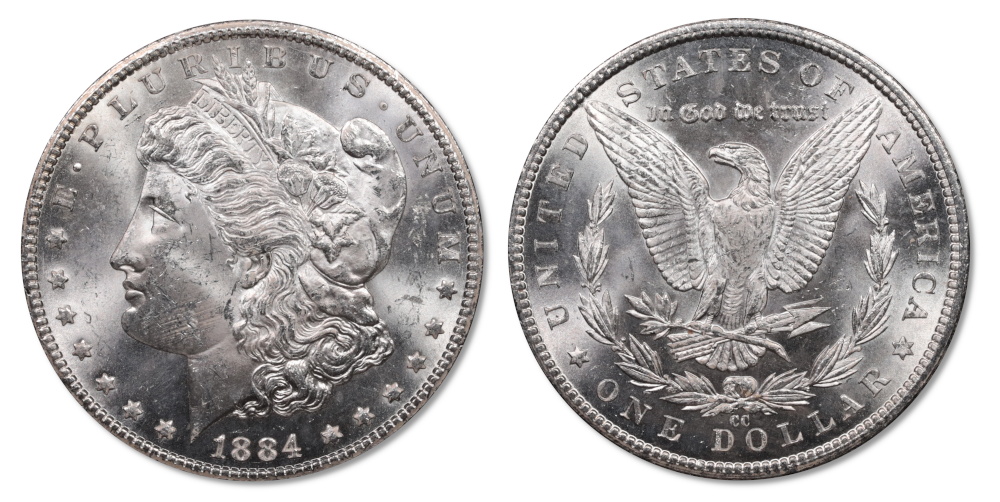 CC Morgan Dollars Brilliant Uncirculated Side by Side Sample
