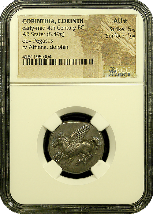 Corinth Silver Stater feat. Pegasus AU 5x5 - In Holder