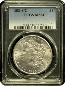 1883-CC Carson City Mint $1 Morgan Silver Dollar NGC MS64 - Free Shipping  USA - The Happy Coin