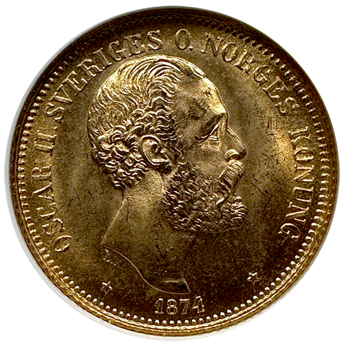 1874 | Sweden 20 Kronor | World Coins | Austin Coins