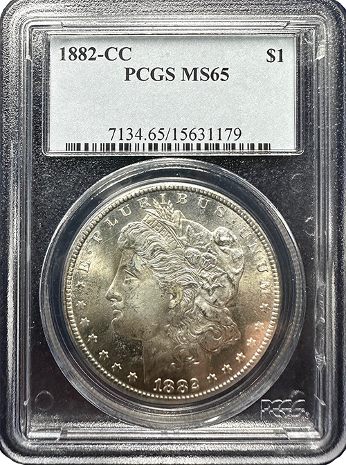 1882年 モーガン シルバードル PCGS MS65 トーン 6XHB25 1882年