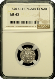 神聖ローマ帝国1549 KB Hungary Denar NGC MS 63 1540-kb-spain-hungary-denar-ms
