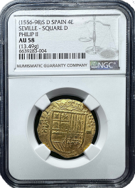 ＮＧＣスラブCOIN ４枚 1556-98-s-d-spain-4e-au-58-