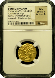 Mithradates VI Gold Stater NGC MS 4x4