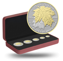 2014 Canadian Maple Leaf Gold-Plated Silver Fractional Set