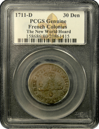 1711 D French Denier PCGS Genuine