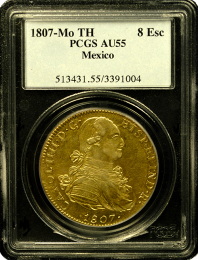 1807 Mexico 8 Escudo | AU-55 - Quality | In Holder
