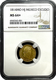 1814 | MO-HJ | Escudo | Mexico | MS-64 Plus | Holder