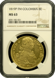 1819 Colombia 8 Escudo | In Holder