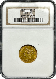 1851 | $2.5 Liberty Gold | NGC | MS-63 | In Holder