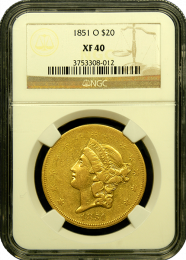 1851 O | $20 Gold Liberty | XF 40 | In Holder