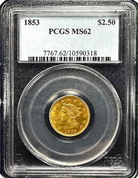 1853 $2.5 Liberty | NGC | MS 62 | In Holder