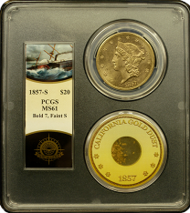 1857-S $20 Liberty | PCGS MS-61| Ship of Gold