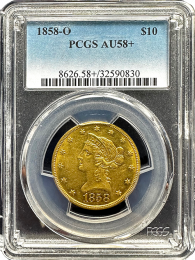 1850-O | $10 Liberty Gold  | PCGS | AU58+ | In Holder