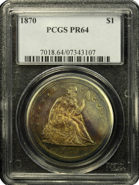 1870-P | Seated Liberty Dollar | In Holder