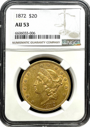 1872 | $20 Liberty Gold | AU-53 | In Holder