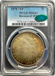 1878-7TF | Morgan Silver Dollar | PCGS MS-64 + | Holder