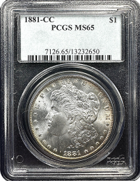 1881-CC | Morgan Silver Dollar | PCGS MS-65 Quality | In Holder