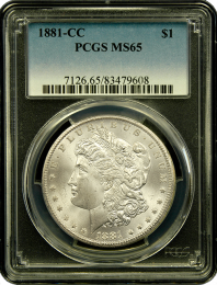 1881-CC | Morgan Silver Dollar | PCGS MS-65 Quality | In Holder