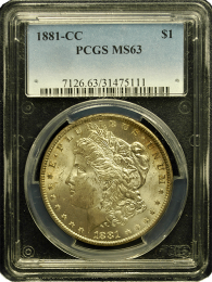 1881-CC Morgan Silver Dollar PCGS MS-63 Quality