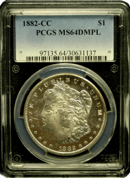 1882 CC Morgan Silver Dollar | PCGS | MS 64 - DMPL Quality