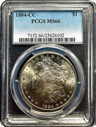 1884 | CC Morgan Silver Dollar |  PCGS MS-66 | In Holder