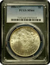 1884 CC Morgan Dollar PCGS MS 64