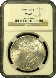 1884-CC Morgan Silver Dollar | NGC | MS-66 Quality | In Holder