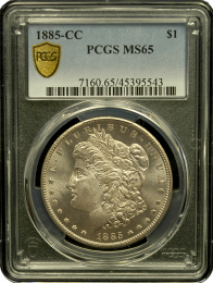 1885-CC Morgan Silver Dollar | PCGS | MS-65 Quality | In Holder