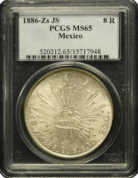 1886 Mexico 8 Reale | MS 65 | In Holder